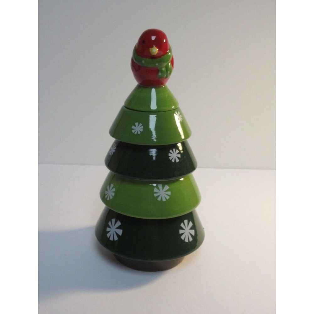 Pier 1 Imports Christmas Tree Measuring Cup Set Red Cardinal Holiday Kitchen Dec